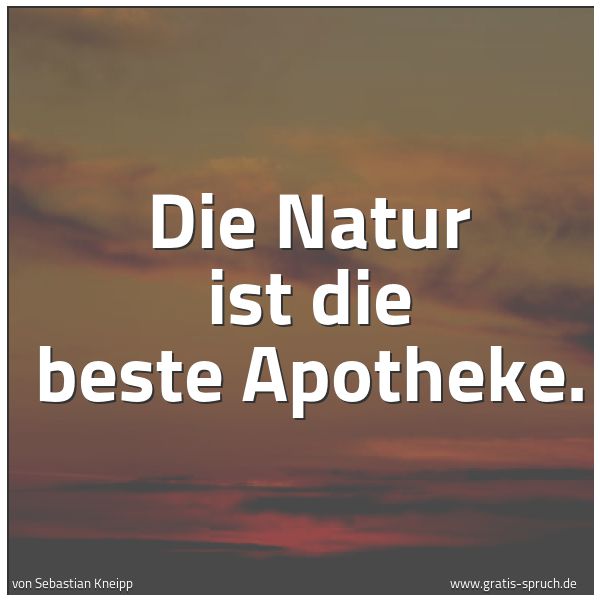 Quadratisches Spruchbild: Die Natur ist die beste Apotheke.